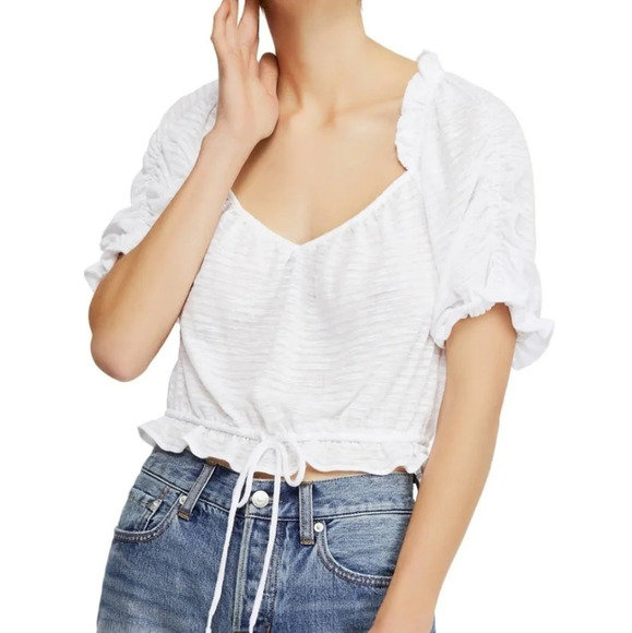 Free People Dorthy Puff  sleeve top SZ S NWOT - Picture 1 of 7